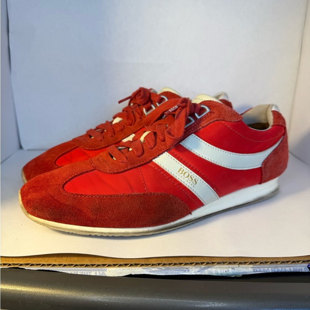 Hugo Boss Orland Men's Red and White Sneakers Trainers